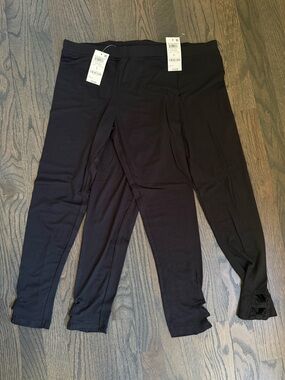 NEW 2 x Epic Threads Girls Leggings Black Bow Keyhole Detail Buttery Soft Macy’s